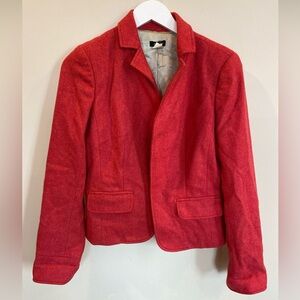 J. Crew Herringbone Wool Ecole Tweed Classic Blazer Raspberry Size 8